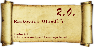 Raskovics Olivér névjegykártya
