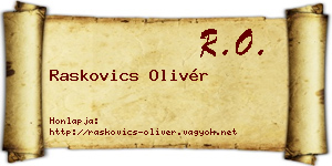 Raskovics Olivér névjegykártya