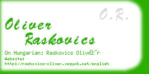 oliver raskovics business card